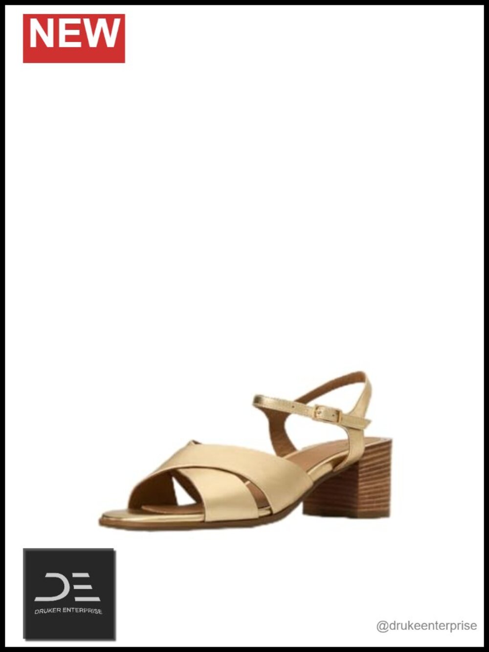 Leather Round Toe Slingback Heeled Sandals with Buckle Closure